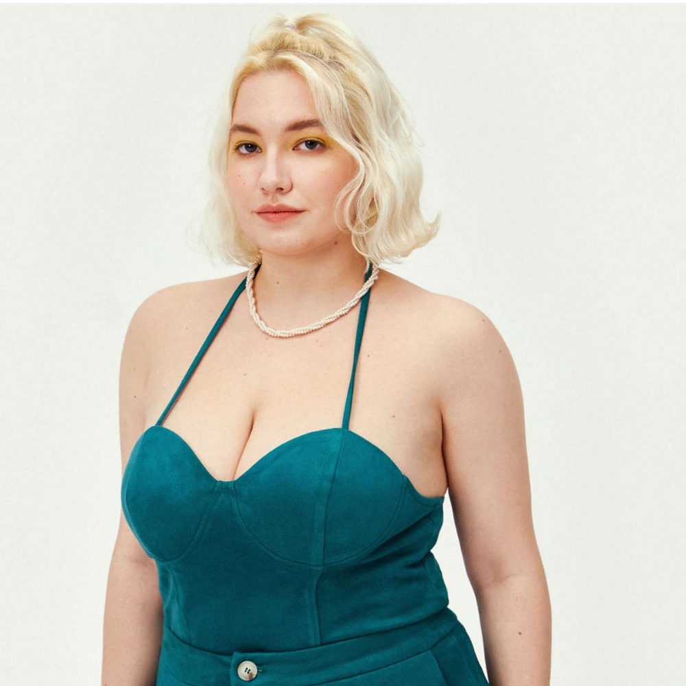 Cider Velvet Crop Top Halter